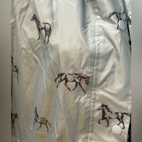 Joules Horse Print Golightly Waterproof Packable Rain  Jacket Gray Women’s 10 - Picture 5 of 15